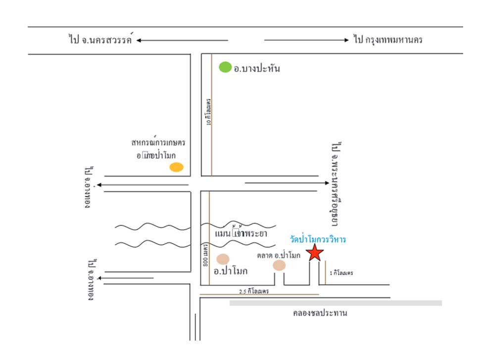 แผนที่ วัดป่าโมกวรวิหาร อ่างทอง จาก http://www.cpd.go.th